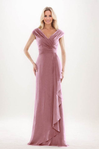 Sheath-Column Maxi Chiffon Mother Of The Bride Dress CM0312