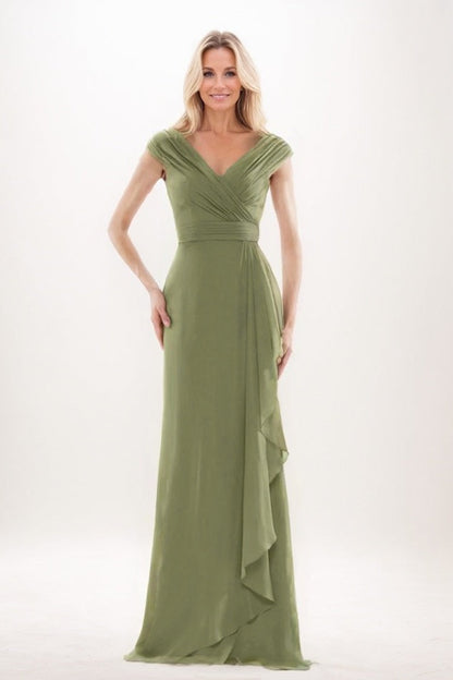 Sheath-Column Maxi Chiffon Mother Of The Bride Dress CM0312