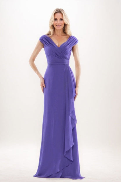 Sheath-Column Maxi Chiffon Mother Of The Bride Dress CM0312