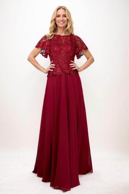 A-Line Maxi Chiffon Mother Of The Bride Dress CM0323