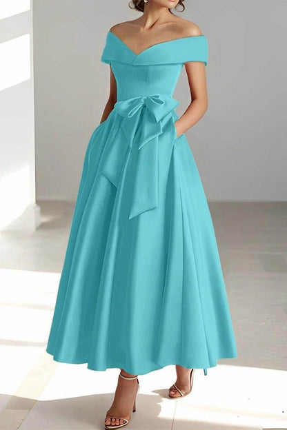 Off The Shoulder Sleeveless Ankle Length Mother Dresses CM0332