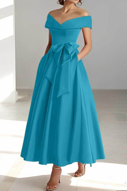 Off The Shoulder Sleeveless Ankle Length Mother Dresses CM0332