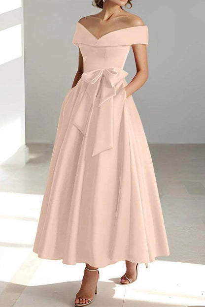 Off The Shoulder Sleeveless Ankle Length Mother Dresses CM0332