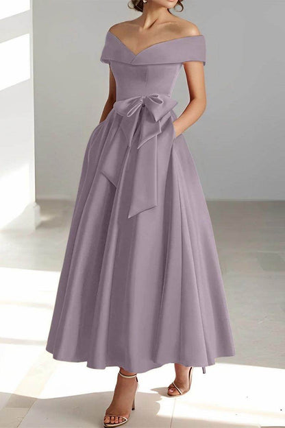 Off The Shoulder Sleeveless Ankle Length Mother Dresses CM0332
