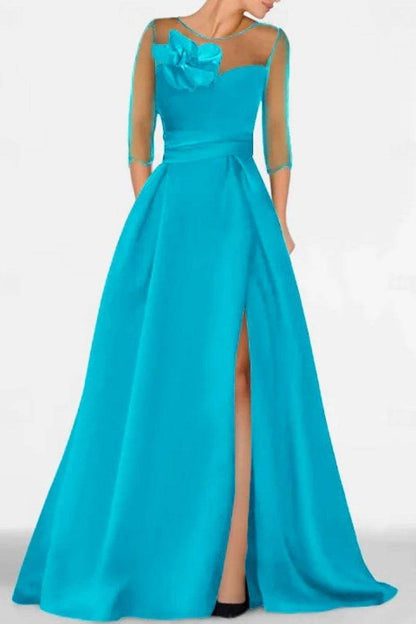 A Line Sweetheart 3/4 Sleeves High Split Mother Dresses CM0338