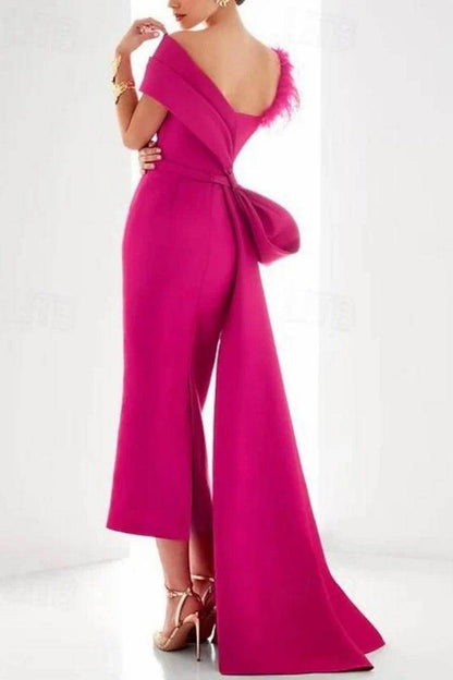 One Shoulder Evening Gown Elastic Cloth Mother Of The Bride Dresses CM0340