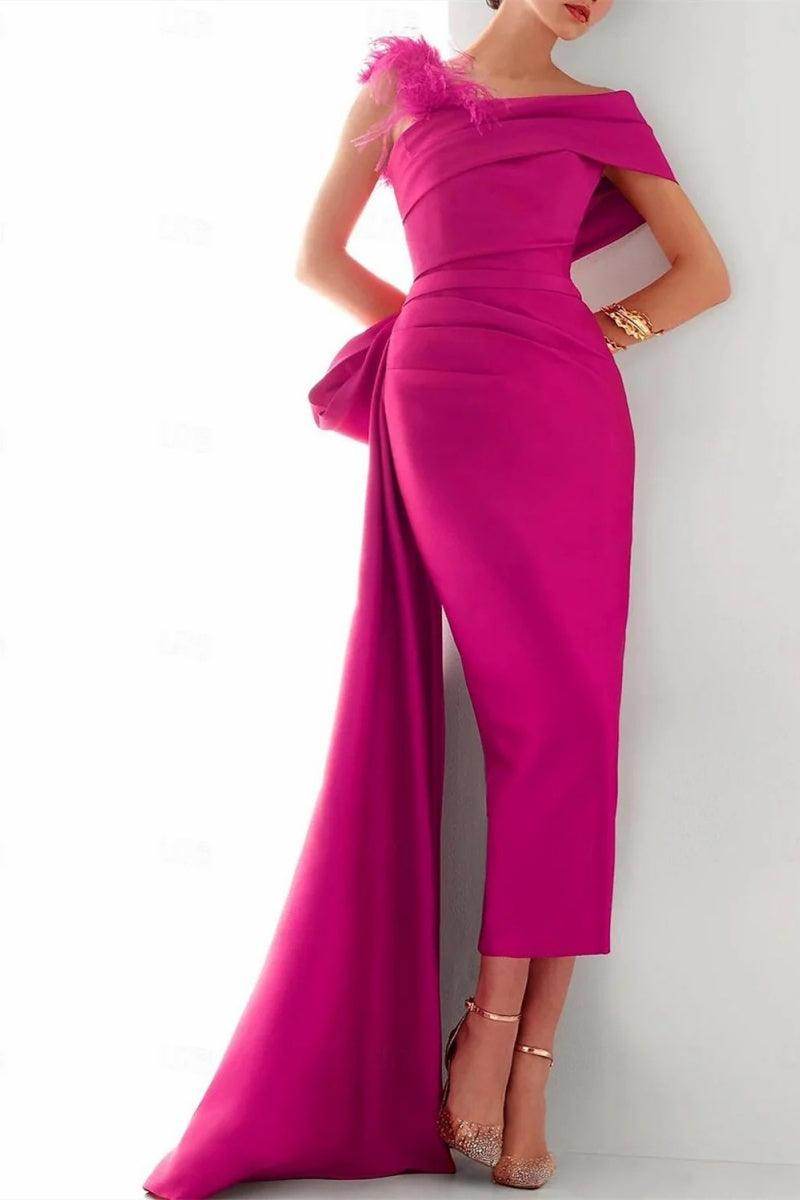 One Shoulder Evening Gown Elastic Cloth Mother Of The Bride Dresses CM0340