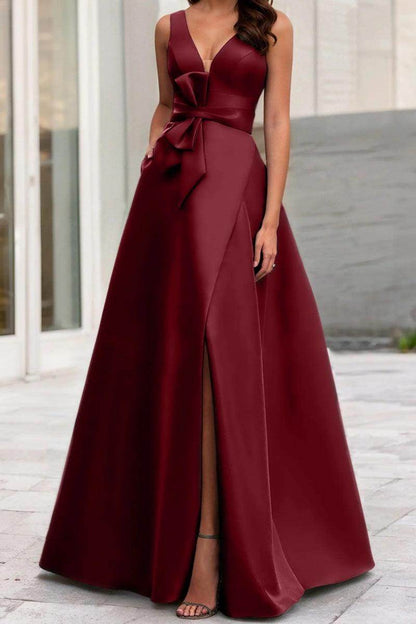 A Line V Neck Sleeveless Mother Of The Bride Dresses CM0341
