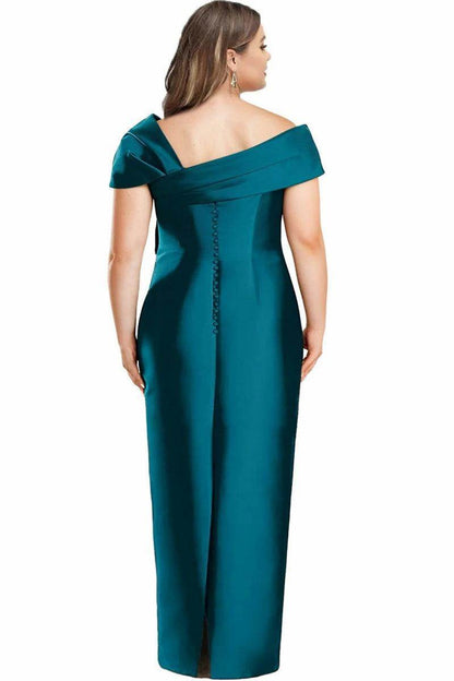 Sheath One Shoulder Floor Length Mother Dresses with Bow CM0368