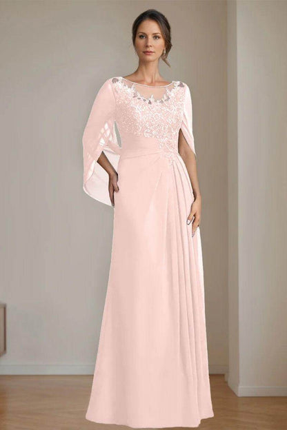 A Line Scoop Floor Length Sequins Mother of the Bride Dresses CM0369