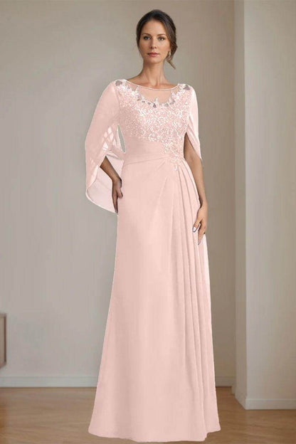 A Line Scoop Floor Length Sequins Mother of the Bride Dresses CM0369