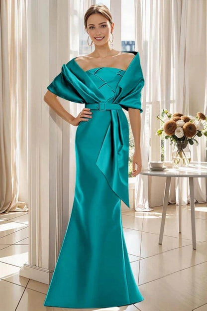 Trumpet 2 Pieces Floor Length Mother of the Bride Dresses CM0370