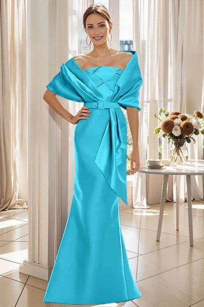Trumpet 2 Pieces Floor Length Mother of the Bride Dresses CM0370