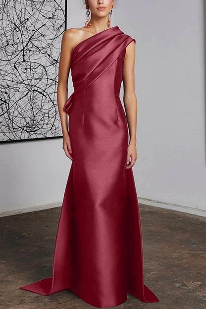 Sheath Column One Shoulder Mother of the Bride Dresses CM0372