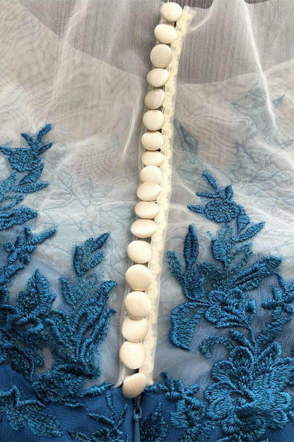 A Line Jewel Neck 3/4 Length Sleeves Floor Length Mother Dresses CM0375