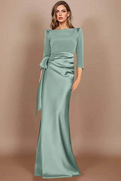 Sheath Scoop 3/4 Length Sleeves Floor Length Mother Dresses CM0380