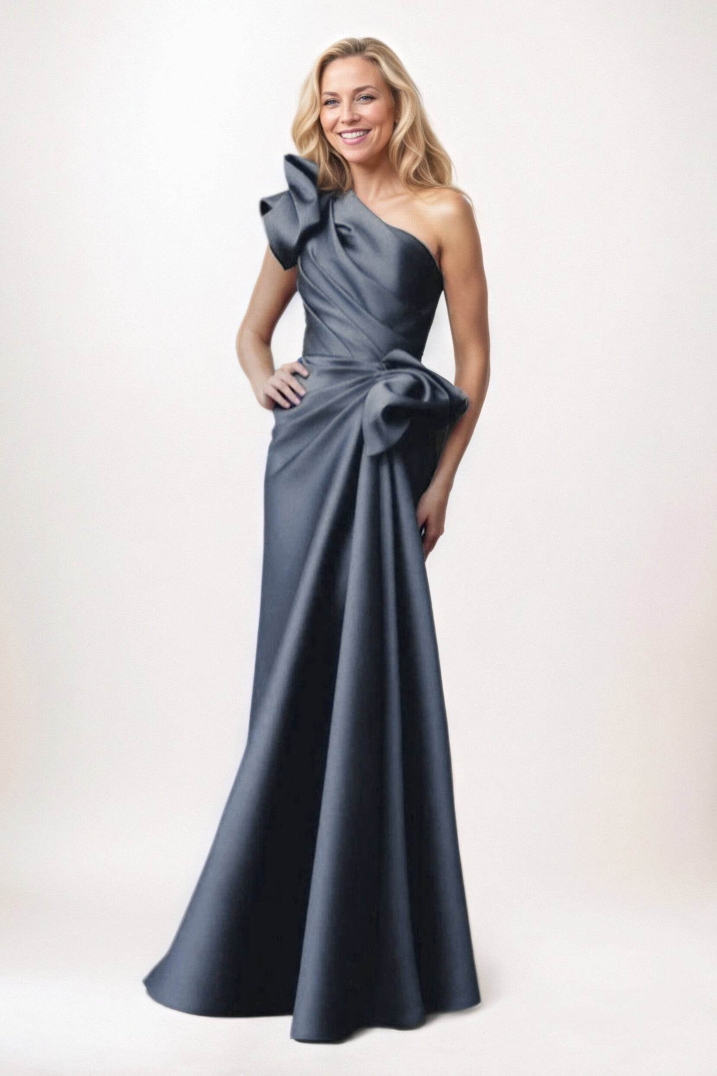 Sheath-Column Maxi Satin Mother of the Bride Dresses CM0383