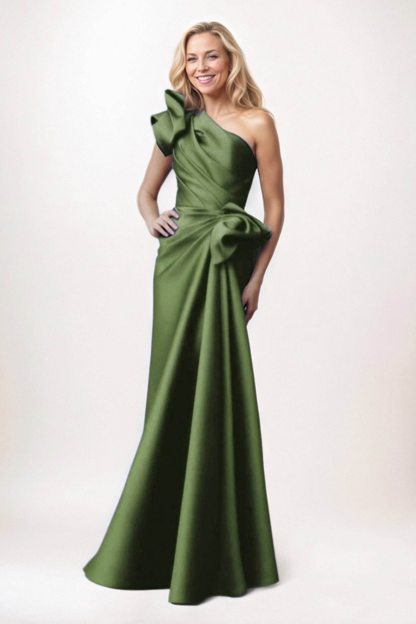 Sheath-Column Maxi Satin Mother of the Bride Dresses CM0383