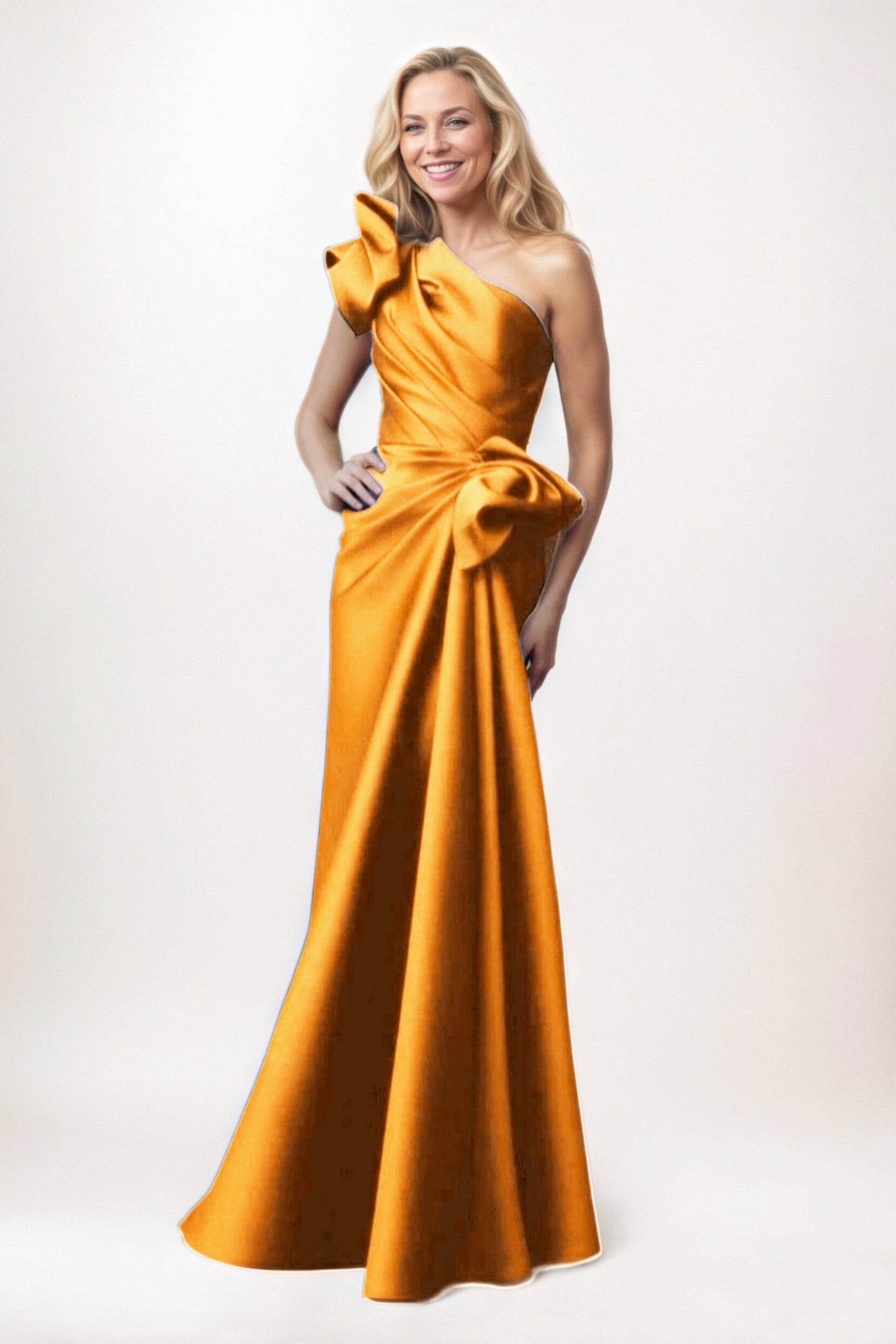 Sheath-Column Maxi Satin Mother of the Bride Dresses CM0383
