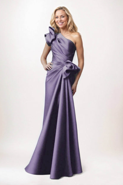 Sheath-Column Maxi Satin Mother of the Bride Dresses CM0383
