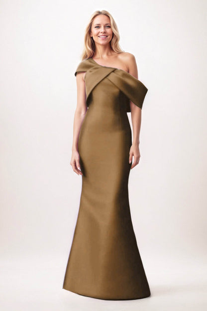 Trumpet-Mermaid Maxi Satin Mother of the Bride Dresses CM0384