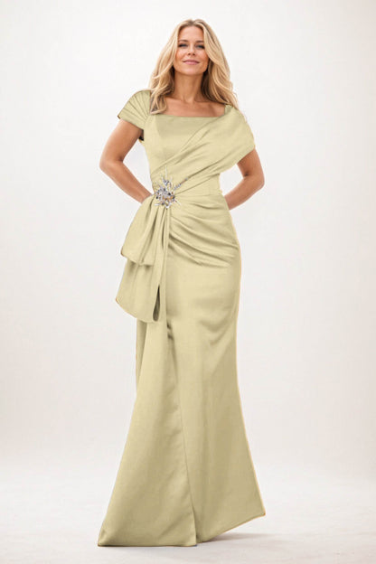Trumpet-Mermaid Maxi Satin Mother of the Bride Dresses CM0385