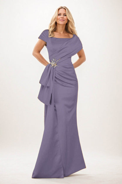 Trumpet-Mermaid Maxi Satin Mother of the Bride Dresses CM0385
