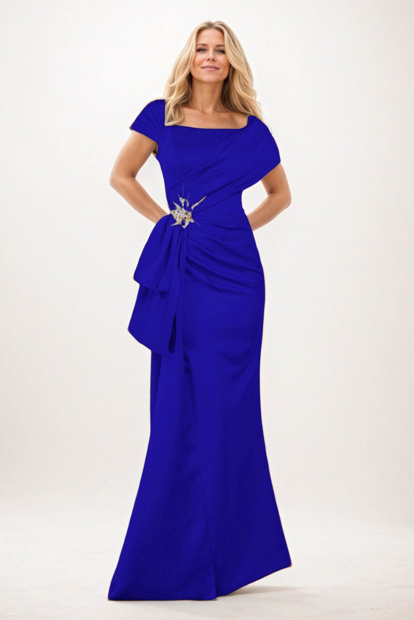 Trumpet-Mermaid Maxi Satin Mother of the Bride Dresses CM0385