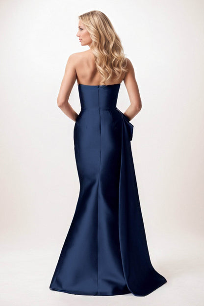Trumpet-Mermaid Maxi Satin Mother of the Bride Dresses CM0386
