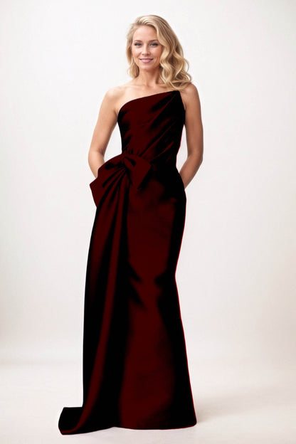 Trumpet-Mermaid Maxi Satin Mother of the Bride Dresses CM0386