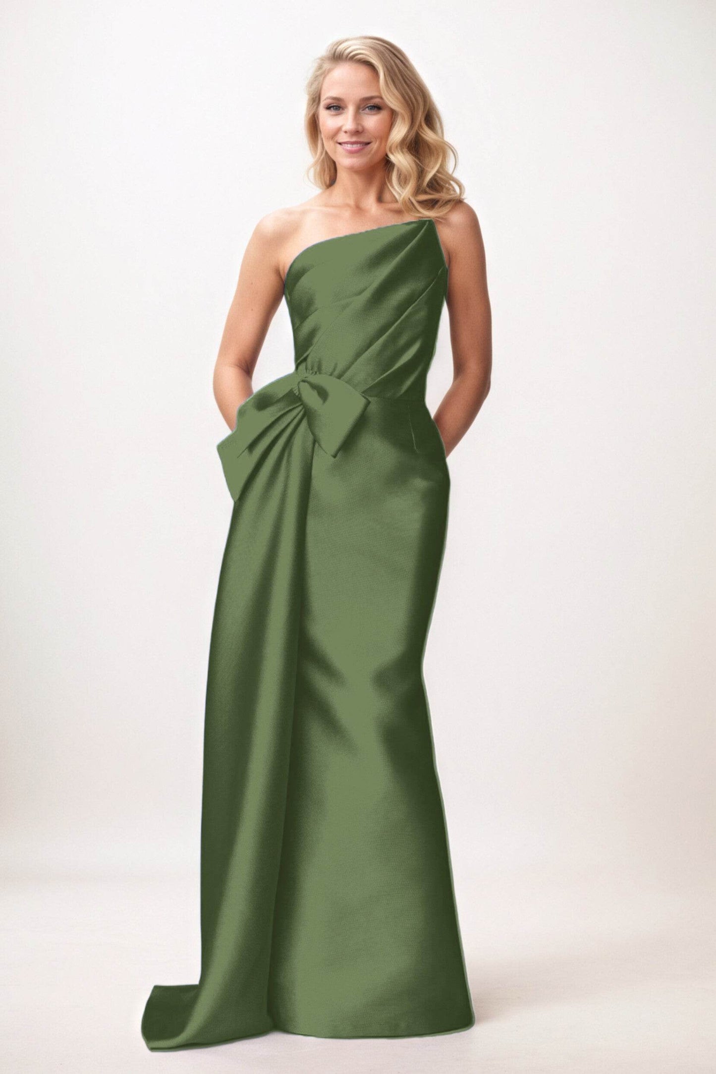 Trumpet-Mermaid Maxi Satin Mother of the Bride Dresses CM0386