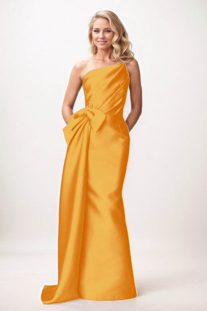 Trumpet-Mermaid Maxi Satin Mother of the Bride Dresses CM0386