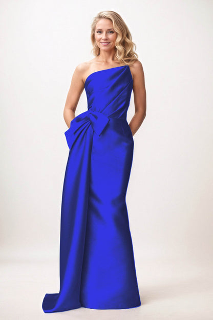 Trumpet-Mermaid Maxi Satin Mother of the Bride Dresses CM0386