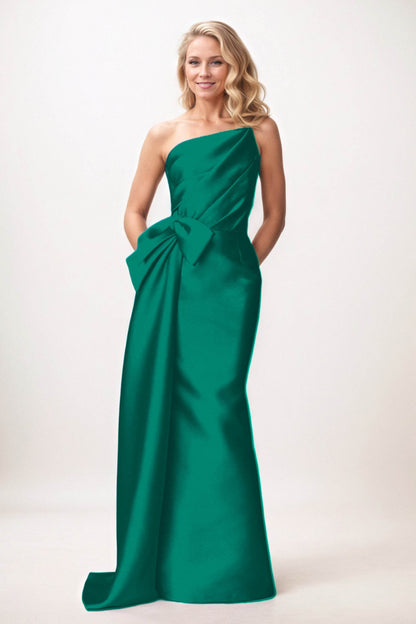 Trumpet-Mermaid Maxi Satin Mother of the Bride Dresses CM0386