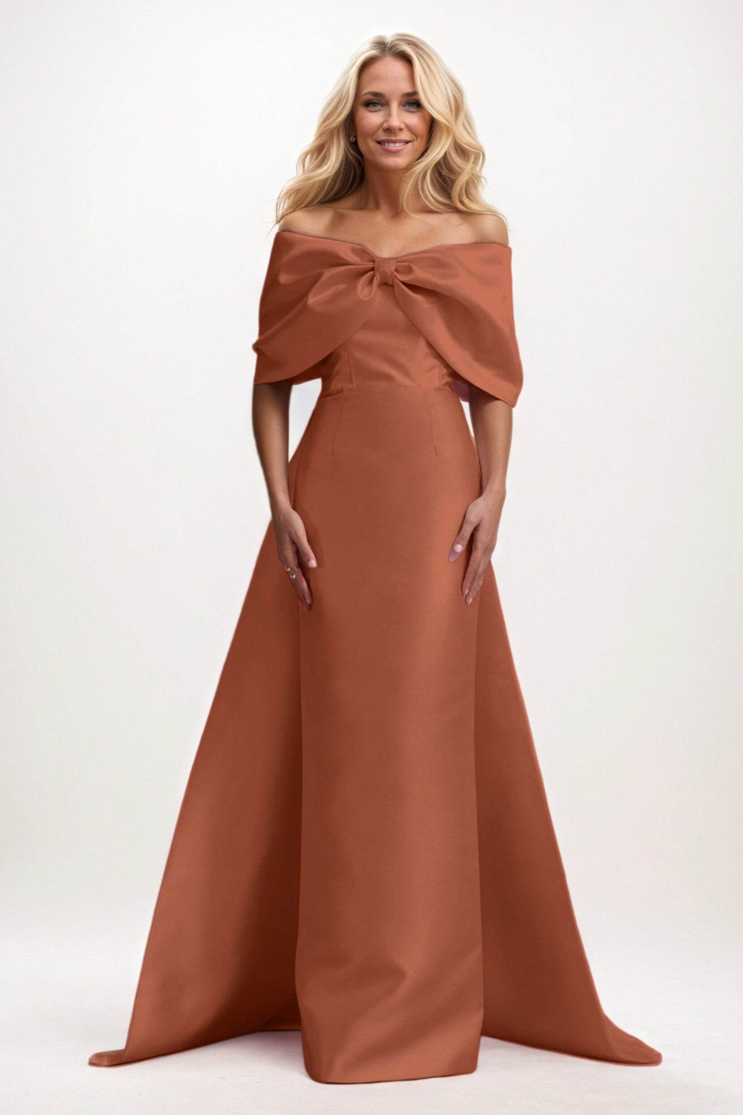 Trumpet-Mermaid Maxi Satin Mother of the Bride Dresses CM0387