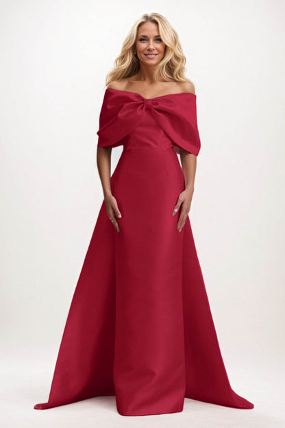Trumpet-Mermaid Maxi Satin Mother of the Bride Dresses CM0387
