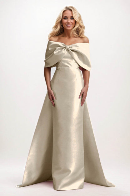 Trumpet-Mermaid Maxi Satin Mother of the Bride Dresses CM0387