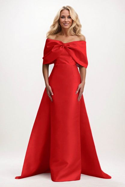 Trumpet-Mermaid Maxi Satin Mother of the Bride Dresses CM0387