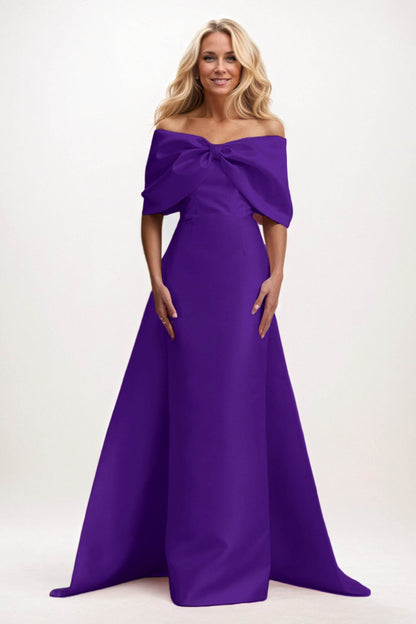 Trumpet-Mermaid Maxi Satin Mother of the Bride Dresses CM0387