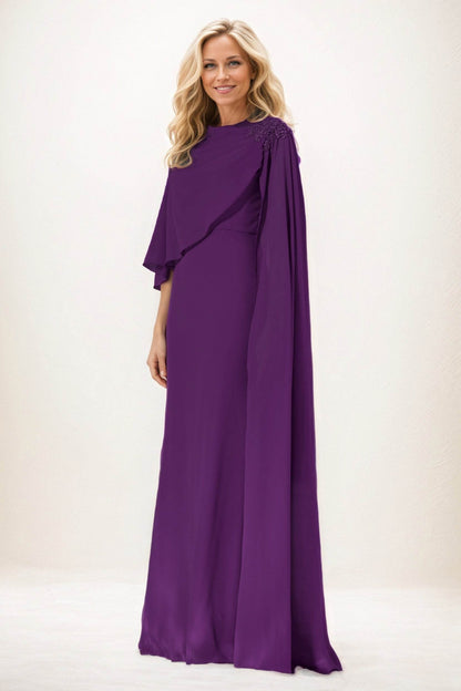Sheath-Column Maxi Chiffon Mother of the Bride Dresses CM0388