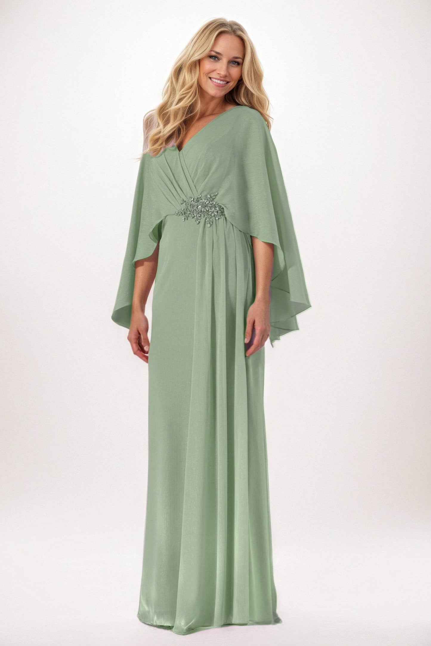 Sheath-Column Maxi Chiffon Mother of the Bride Dresses CM0389