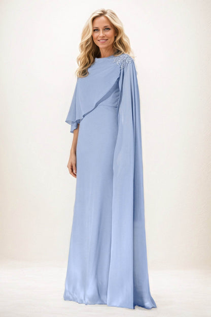 Sheath-Column Maxi Chiffon Mother of the Bride Dresses CM0388