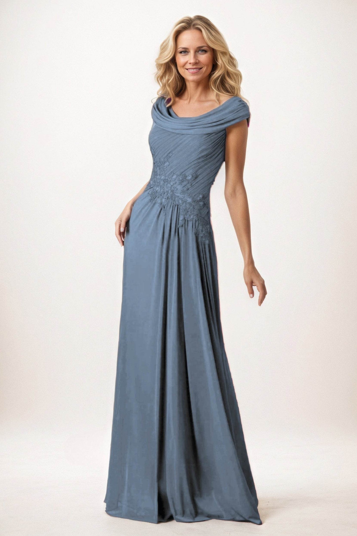 A-Line Maxi Chiffon Mother of the Bride Dresses CM0390