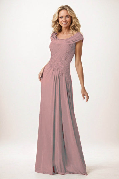 A-Line Maxi Chiffon Mother of the Bride Dresses CM0390