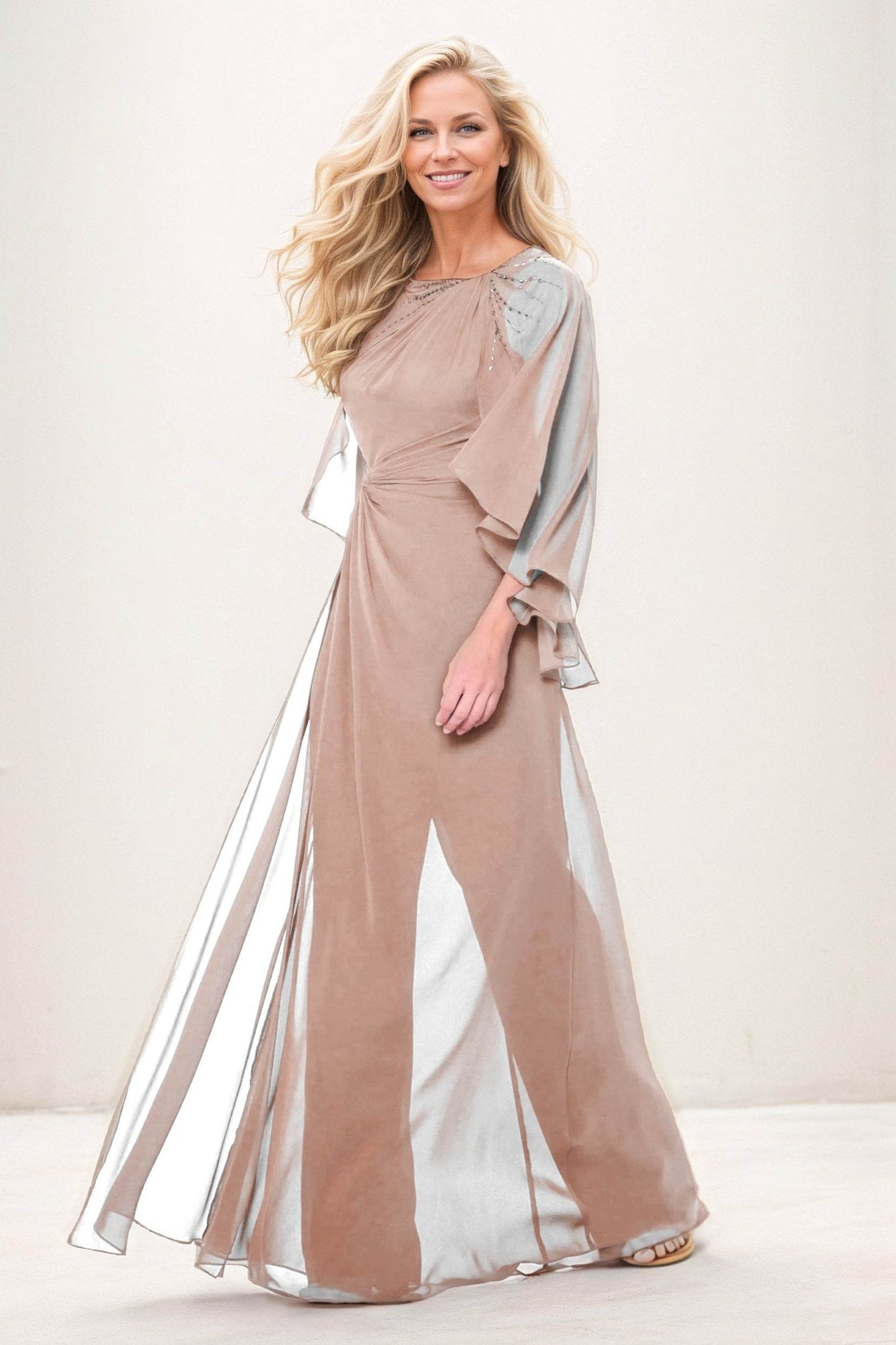 Jumpsuit Maxi Chiffon Mother of the Bride Dresses CM0392