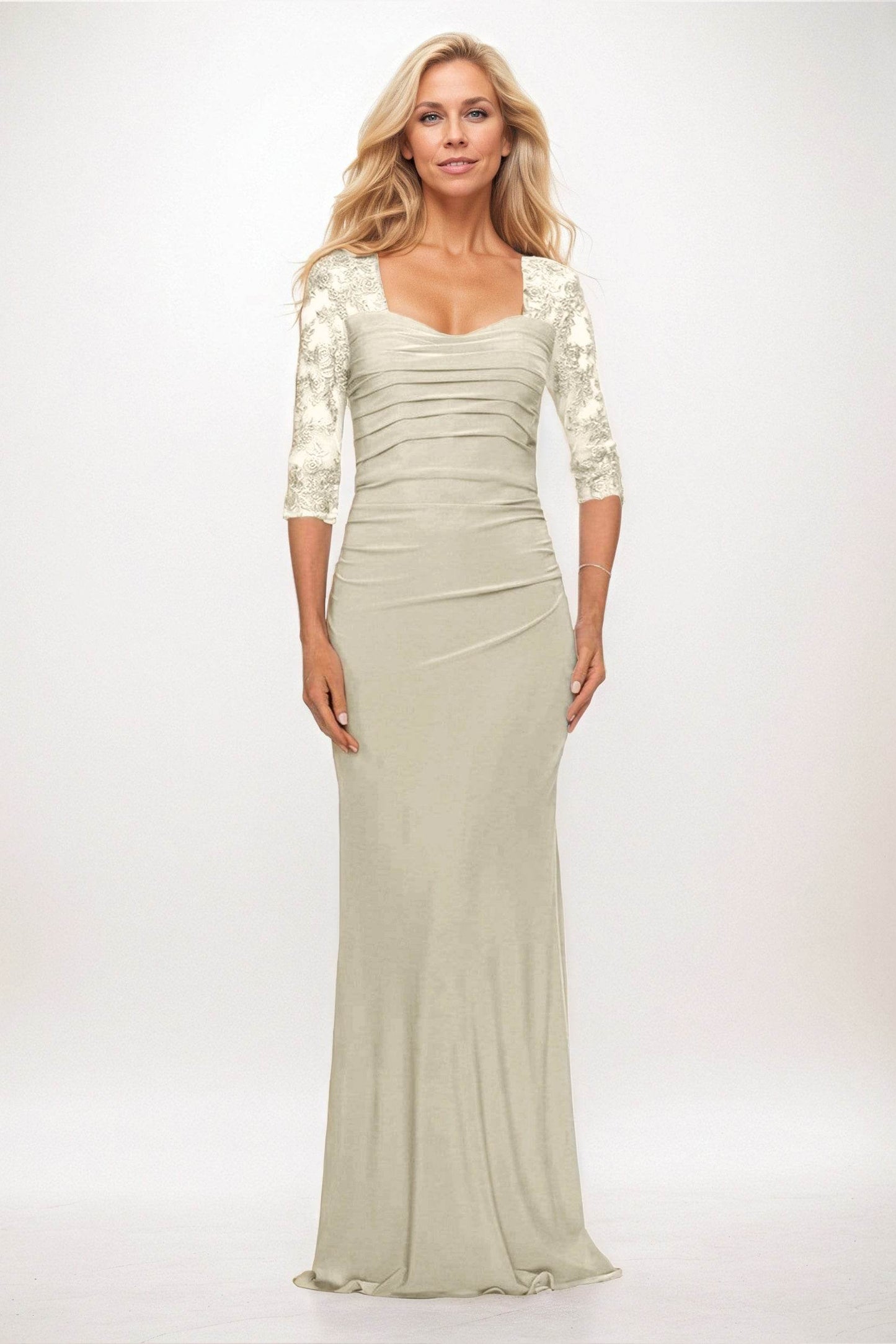 Trumpet-Mermaid Maxi Elastic Cloth Mother of the Bride Dresses CM0395