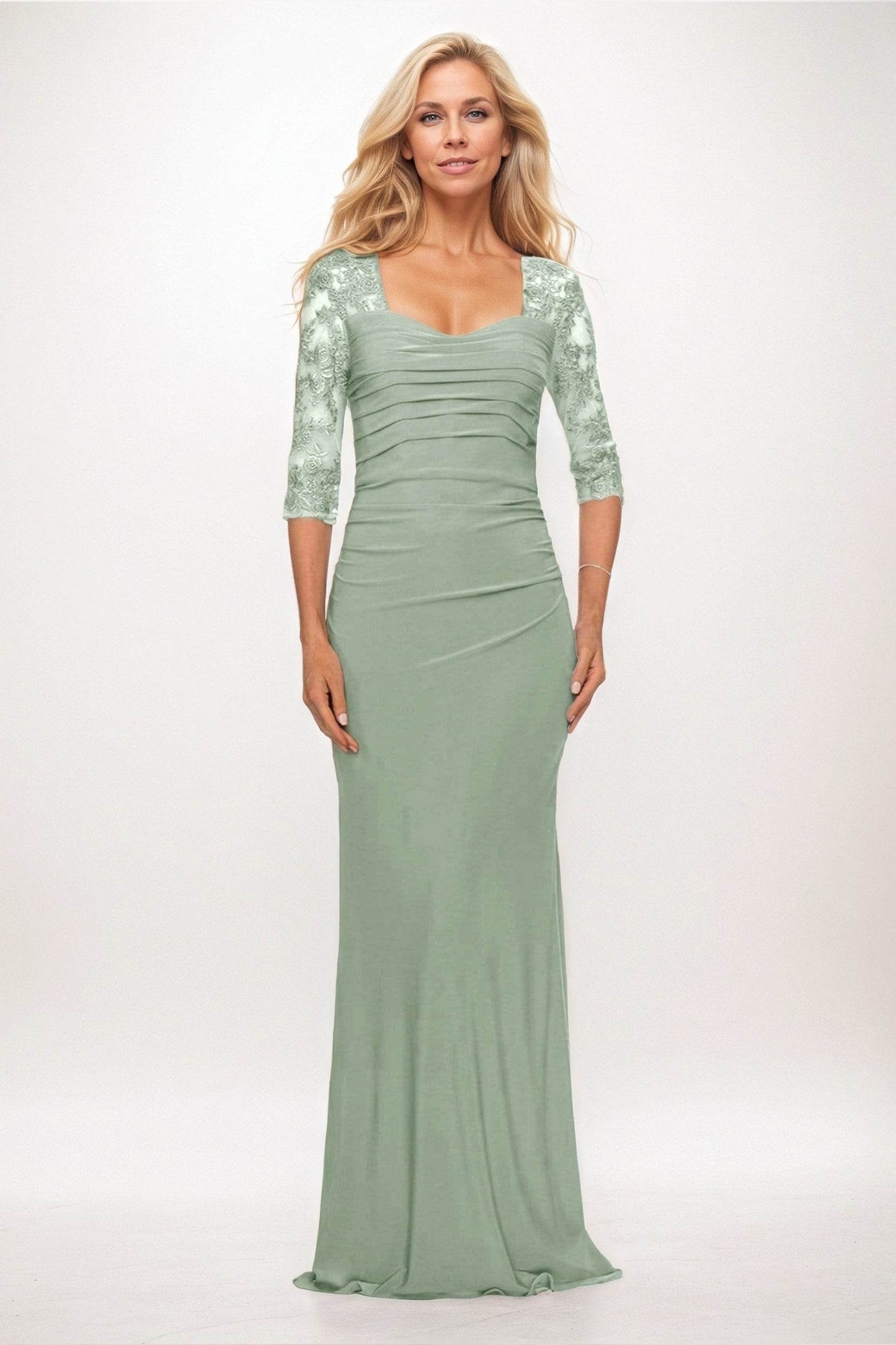 Trumpet-Mermaid Maxi Elastic Cloth Mother of the Bride Dresses CM0395