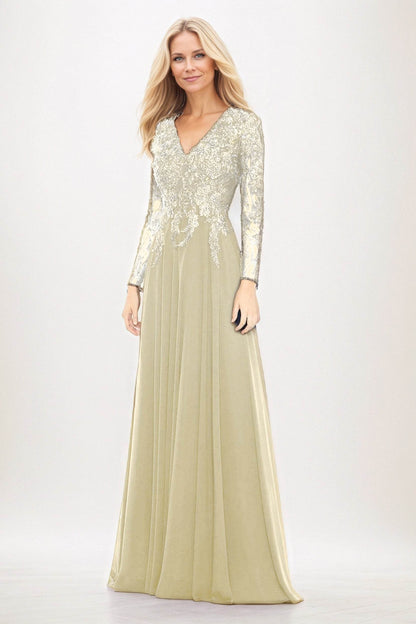 A-Line Maxi Chiffon Mother of the Bride Dresses CM0396