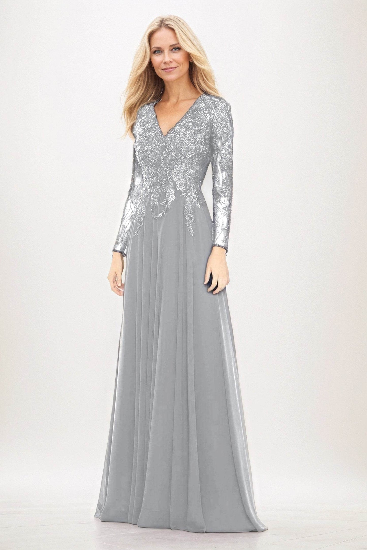 A-Line Maxi Chiffon Mother of the Bride Dresses CM0396