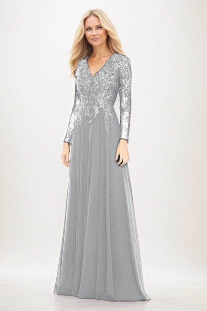 A-Line Maxi Chiffon Mother of the Bride Dresses CM0396
